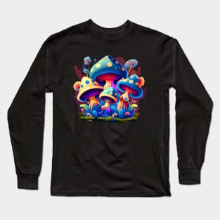 Funny Magic Mushrooms Group Long Sleeve T-Shirt